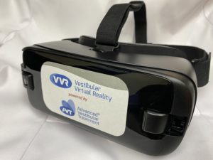 virtual reality goggles with advanced vestibular treatment branding